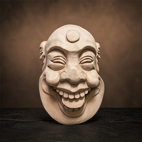 Unpainted Laughing Buddha Mask